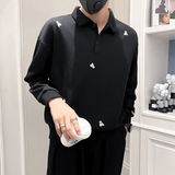2024秋装新款社会风刺绣卫衣上衣男直播D326-15559P78控10，男装卫衣，星座1101