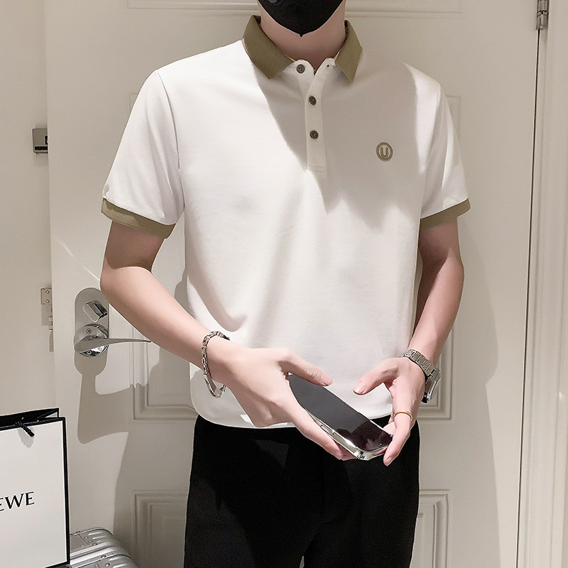 2024春夏男打底衫短袖上衣POLO衫抖音刺绣男D326-16808P48,男装T恤,星座1101