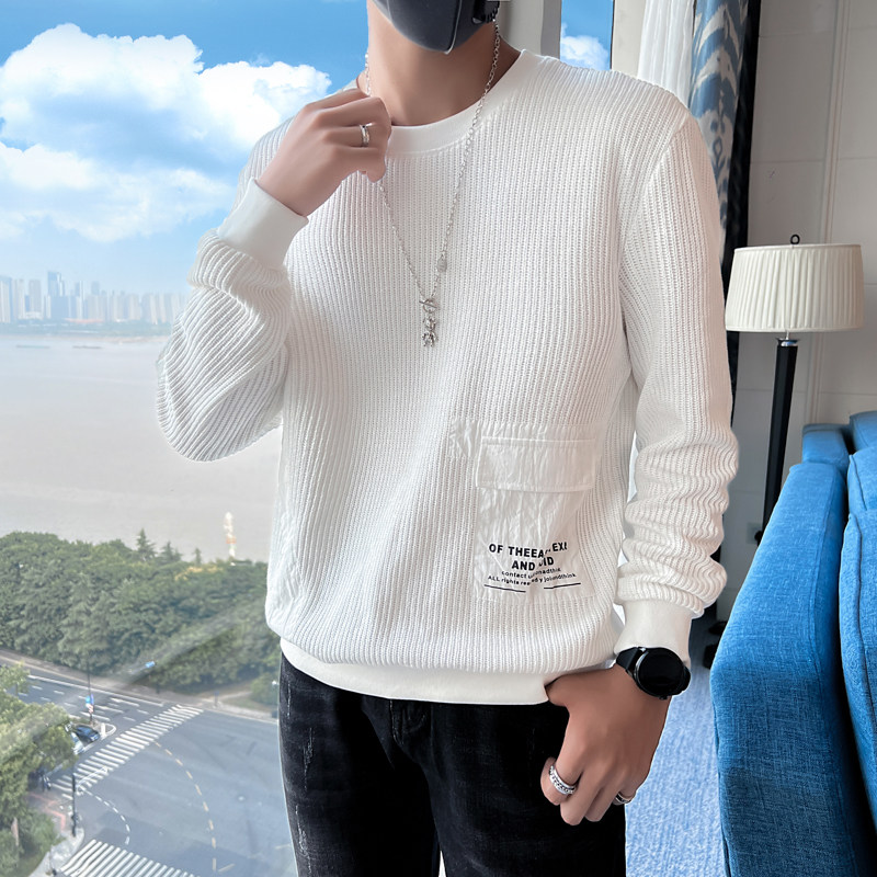秋装新款社会风针织条纹卫衣上衣男直播D326-1 1212 P78控108图片