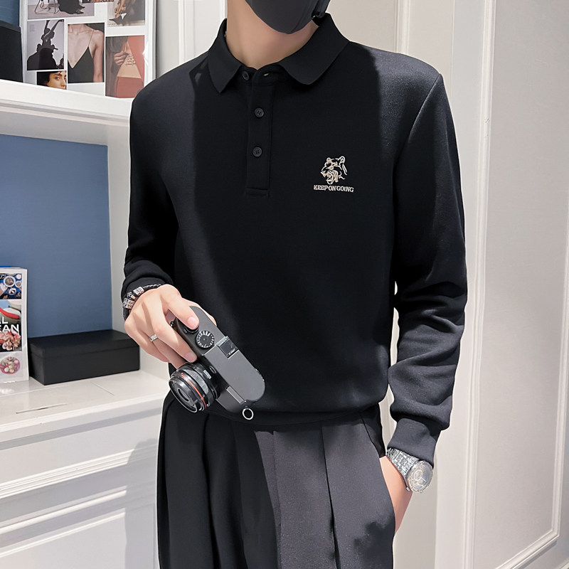 2024秋冬男新款韩版刺绣上衣打底衫青少年卫衣D326-18101P68控98,男装卫衣,星座1101
