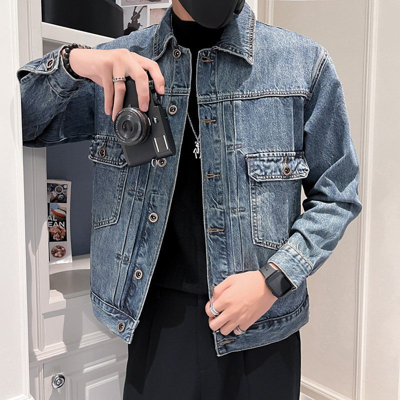 秋冬水洗牛仔外套夹克抖音直播高品质男上衣D326-1BK010P145,男装夹克,星座1101