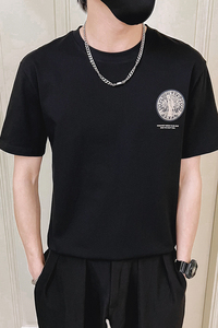 2024夏装精神小伙短袖T恤印花社会无头风T恤潮男D326-1 9219 P45图片