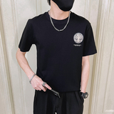 2024夏装精神小伙短袖T恤印花社会无头风T恤潮男D326-19219P45，男装T恤，星座1101