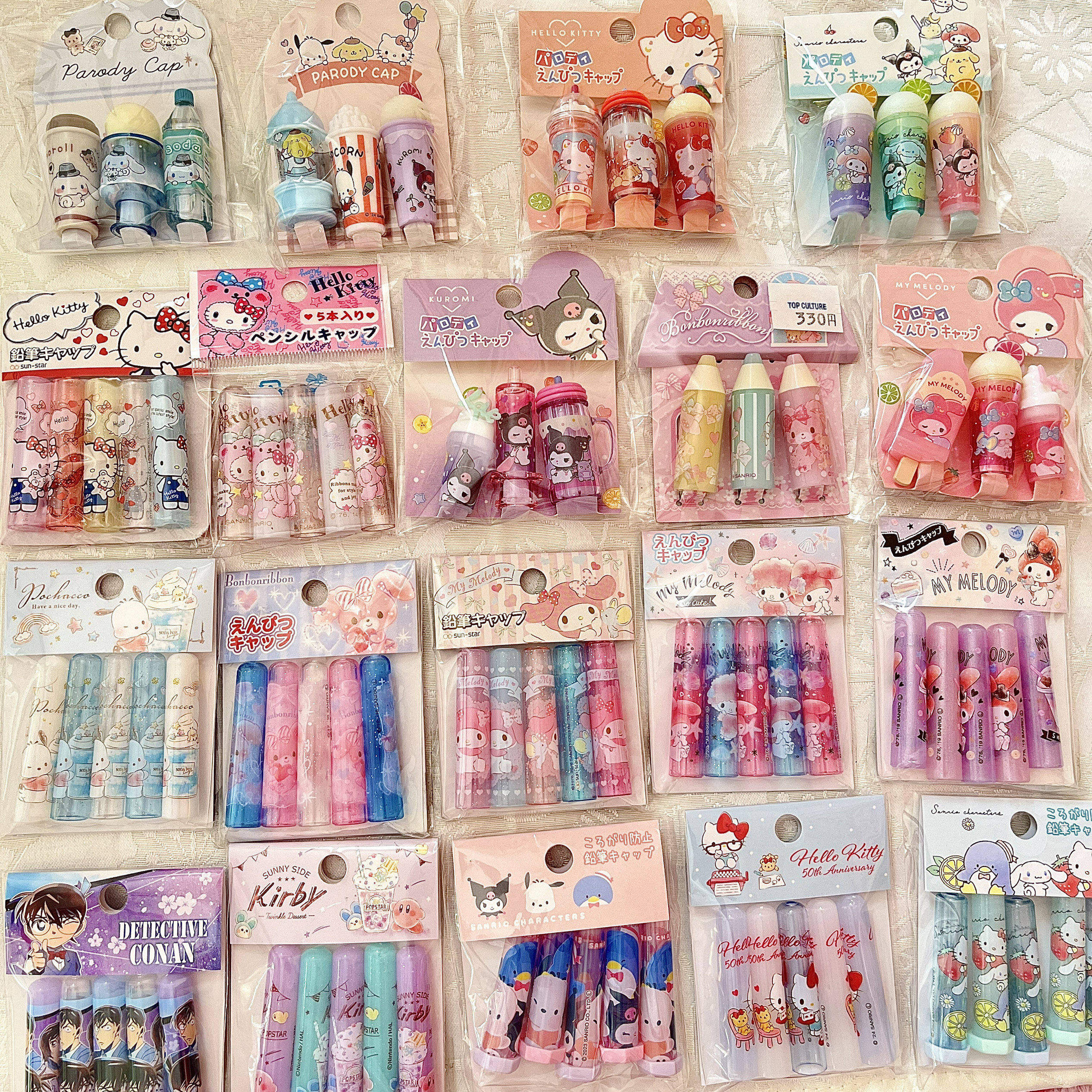 现货日本本土采购文具三丽鸥限定kitty美乐蒂玉桂狗笔帽铅笔套