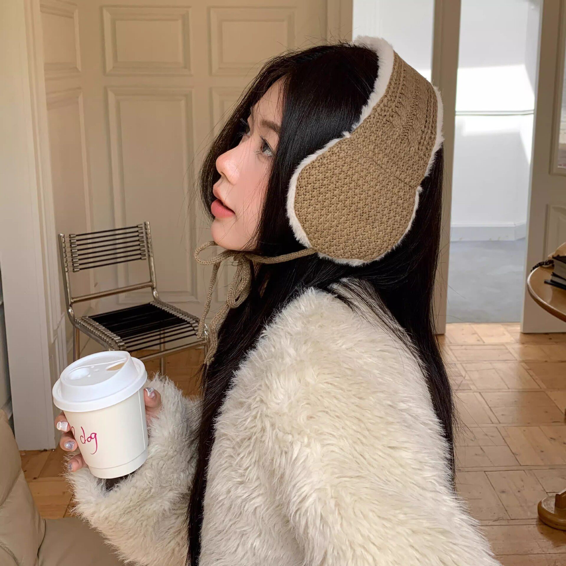 毛绒耳罩女冬保暖可爱耳捂子毛线耳暖户外雪地护耳包针织耳套耳帽