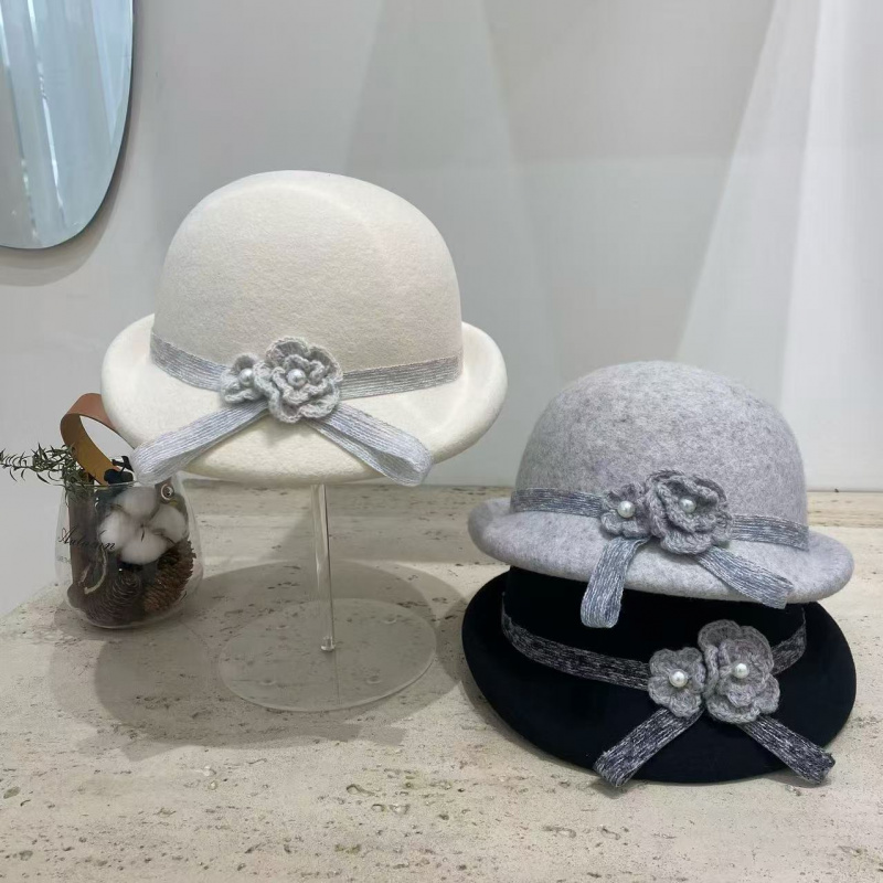 新款皮卡罗帽子女高端羊毛秋冬季