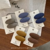 时尚 2025热销韩国秋冬新款 高级感布艺椭圆鸭嘴夹发夹 简约侧边刘