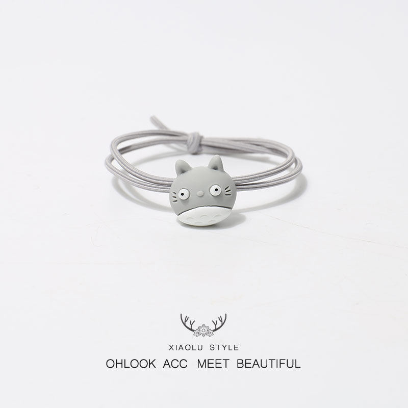 日韩小清新龙猫发绳女甜美可爱少女扎马尾头绳发饰高弹力皮筋皮套