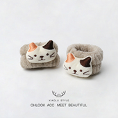 小熊小猫咪兔子可爱手腕防水袖 百搭毛绒洗脸口挡水束发带洗漱发圈