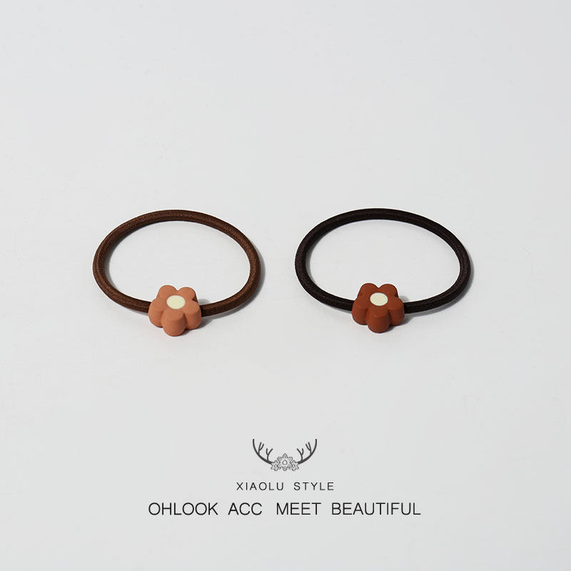 简约小花发绳少女丸子头扎头发橡皮筋发圈高弹力不伤发头绳发饰