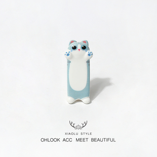 超萌可爱长条求抱猫猫发夹创意百搭头饰侧边夹刘海碎发夹子发饰品