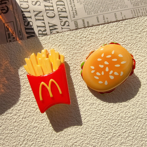 仿真零食汉堡薯条可爱儿童发夹卡子发饰侧边刘海碎发趣味搞怪少女