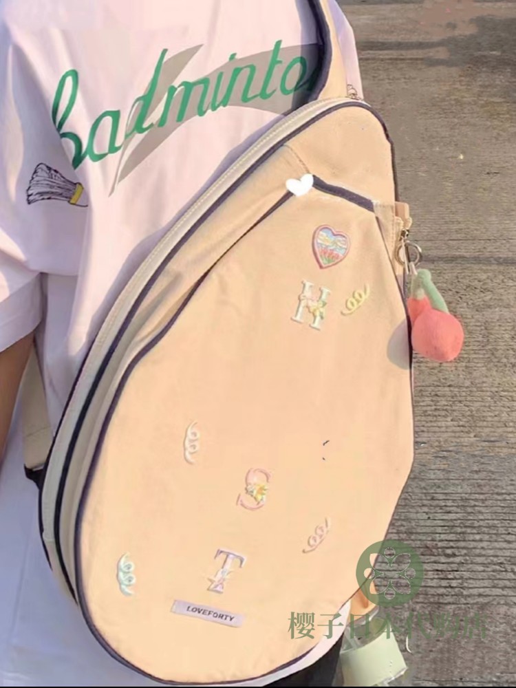 日本原单GK新款网球包女款单肩网球拍包学生球包帆布羽毛球拍包潮