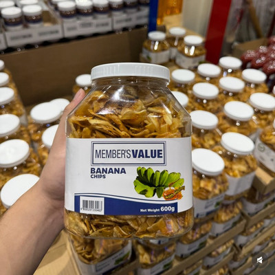 超大桶！菲律宾S&R进口MEMBER'S VALUE BananaChip蜂蜜香蕉片薄脆