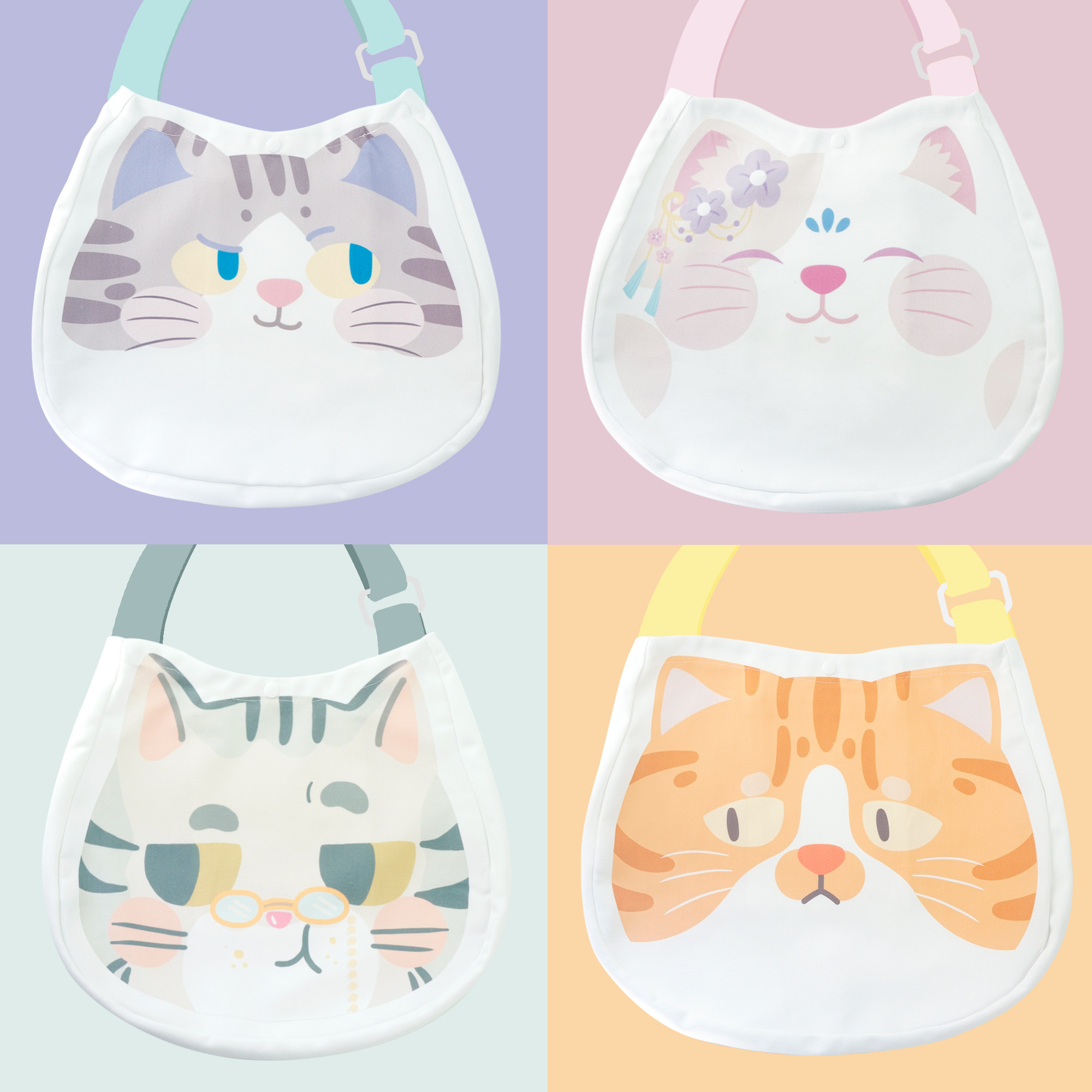 原野趣家原创设计日系可爱猫咪头大包斜挎女包2021新款百搭大容量