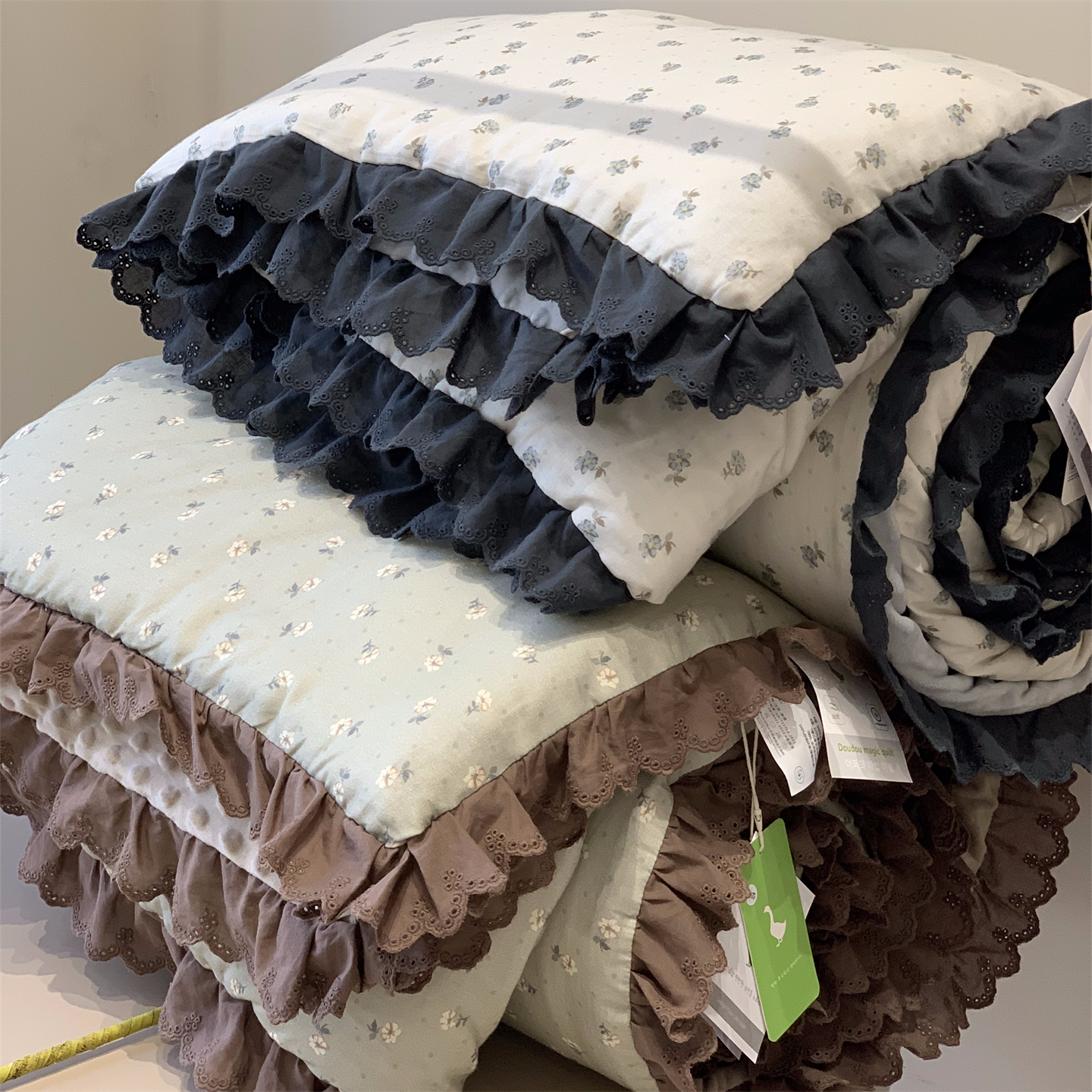 韩国大鹅全棉双层纱豆豆被春秋被