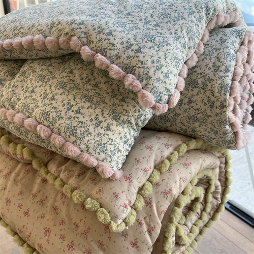 韩国小碎花全棉双层纱被子