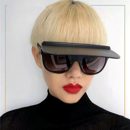 太阳眼镜两用翻盖帽子款复古
