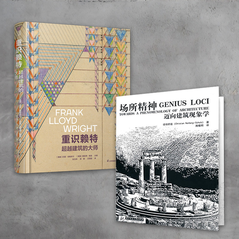 【官方正版】重识赖特  超越建筑的大师+场所精神&mdash;迈向建筑现象学 赖特文化手稿图纸作品解析纽约现代艺术博物馆纪念赖特诺伯舒兹