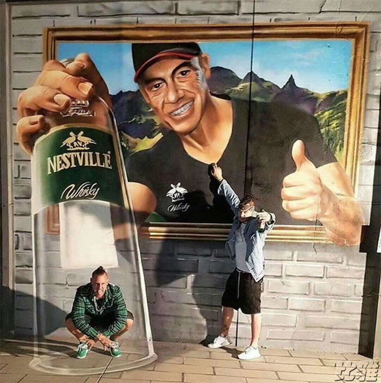 手绘街头涂鸦3D背景墙纸抽象个油画
