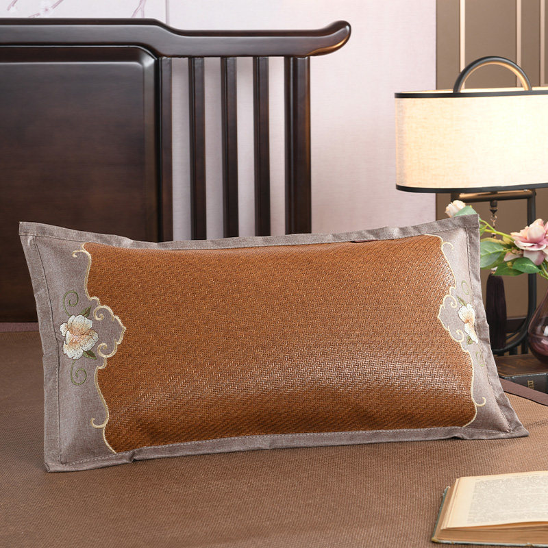 成人刺绣藤枕套一只装夏季夏天凉席枕头套一只夏枕席单个大人冰丝