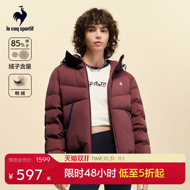 乐卡克法国公鸡秋冬女款短款保暖羽绒服质感百搭外套