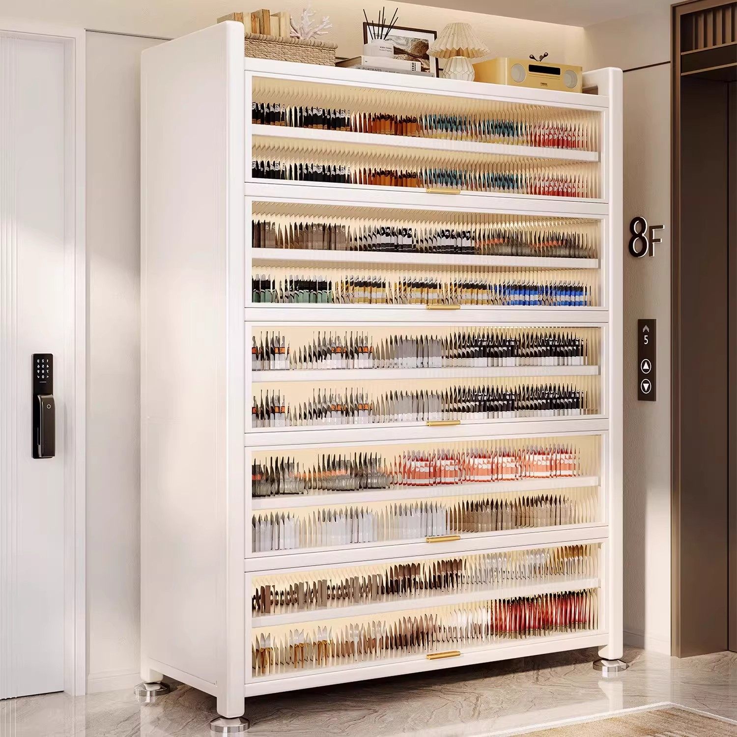 钢制鞋柜家用门口玄关柜防尘大容量上翻门收纳柜入户多层落地鞋架,住宅家具,鞋架,淘宝优惠券,粉丝福利购,淘宝优惠卷