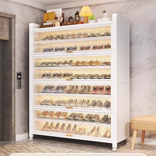 家用门口多层玄关柜钢制防尘鞋柜大容量储物柜入户上翻门多层鞋架