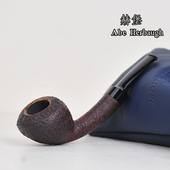 美国赫堡烟斗Abe进口石楠木手工制作自由式 长杆河豚喷砂面水波纹