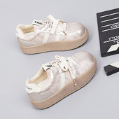 大码 保暖休闲时尚 女鞋 爆款 41一43棉鞋 2025冬新款 脚宽胖肥加绒板鞋