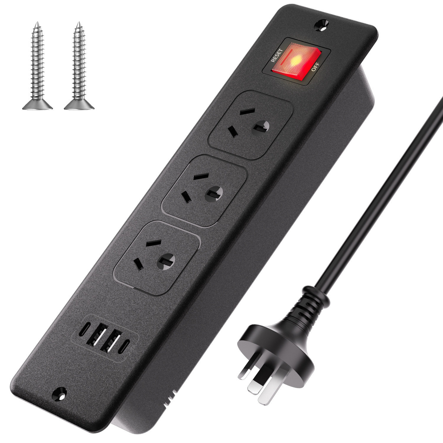 跨境新款澳洲插座桌面床头柜嵌入式排插双切超载保护开关阿根廷插