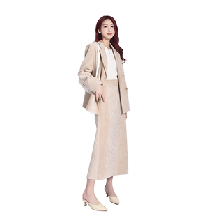 美拉德西装套装女春秋季新款高级感西服外套高腰半身长裙时尚长袖