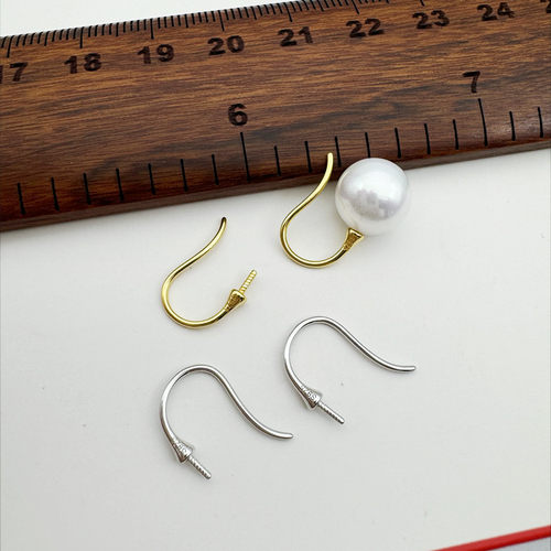 S925纯银珍珠空托diy耳环配件