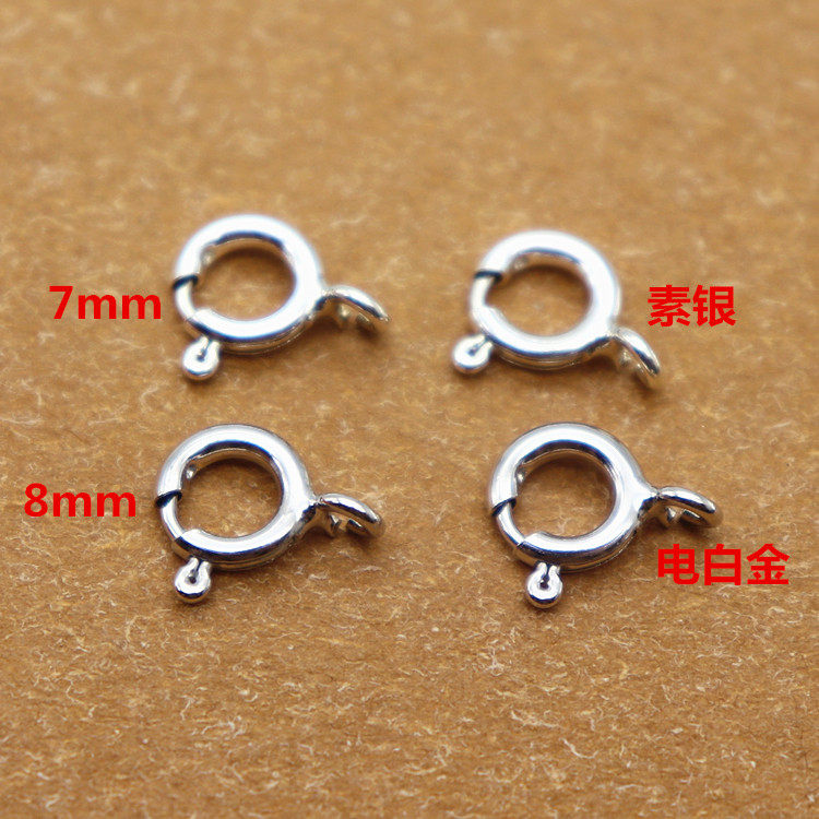s925纯银弹簧加厚项链diy手工
