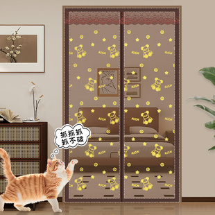 夏天防蚊门帘磁吸金刚网纱门家用卧室防蝇虫阳台大门纱窗免打孔