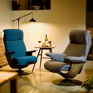 karimoku日本进口卧室客厅单人简约布艺单人休闲沙发躺椅TheFirst