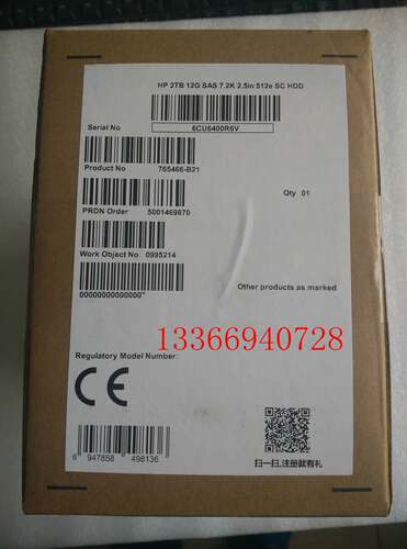 HP/惠普 765466-B21   2TB SAS 7.2K        765873-001   硬盘