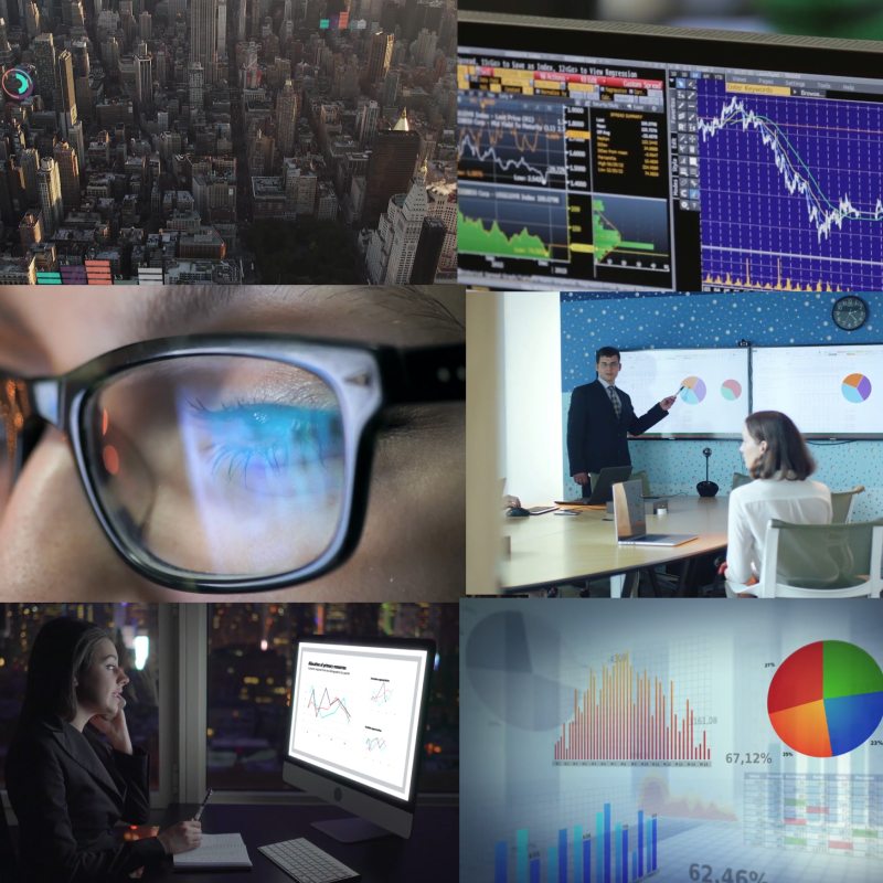 科技互联网大数据企业分析成功人士合作团队会议股票议视频素材