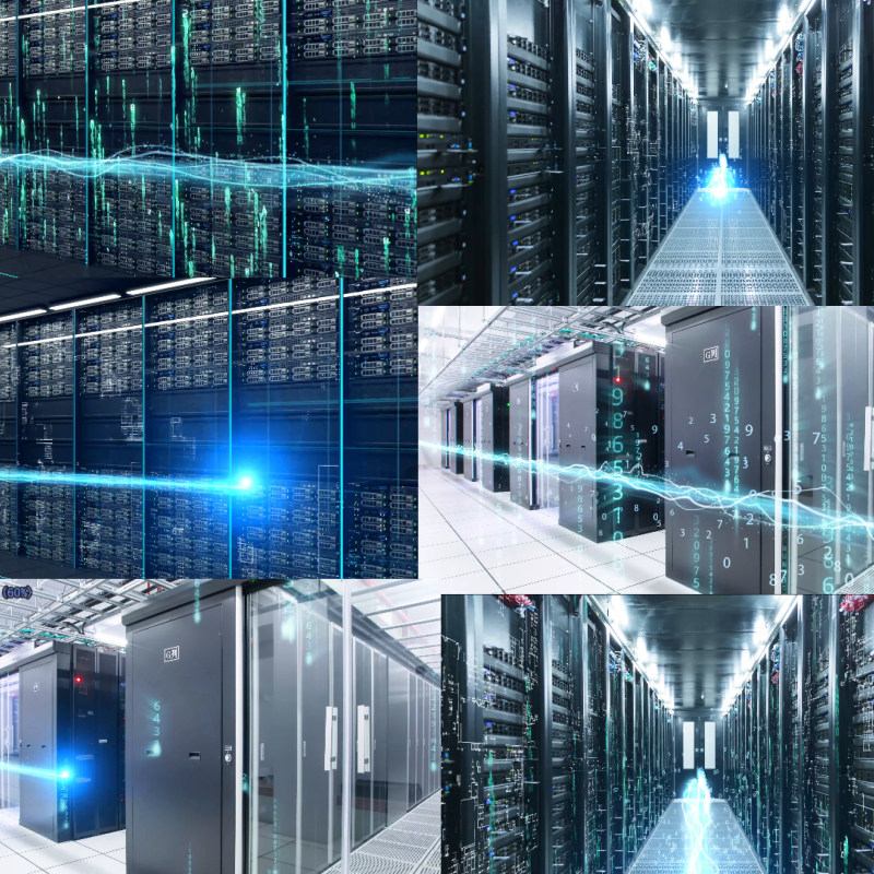 大数据云计算科技电子设备电路云端服务器机房网络数字视频素材