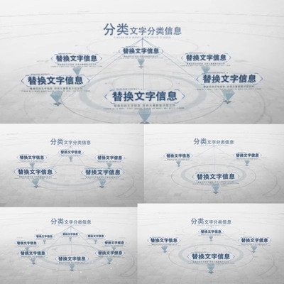 简洁科技企业图片文字结构展示分类业务板块立体分类对比图AE模板