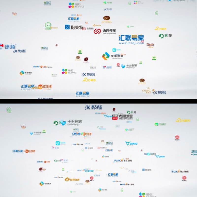 加盟合作伙伴图片汇聚logo穿梭网商区块链 科技logo群展示ae模板