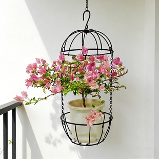 铁艺鸟笼吊篮花盆挂架阳台悬挂花架绿萝垂吊架子庭院装饰绿植挂篮