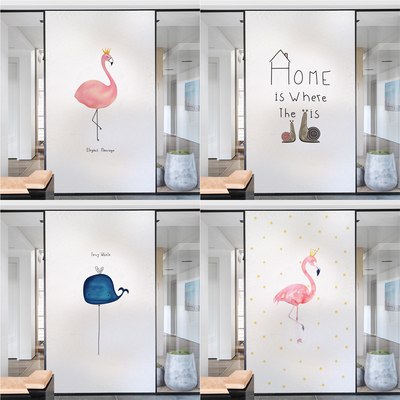 磨砂膜卡通防窥视幼儿园玻璃贴纸