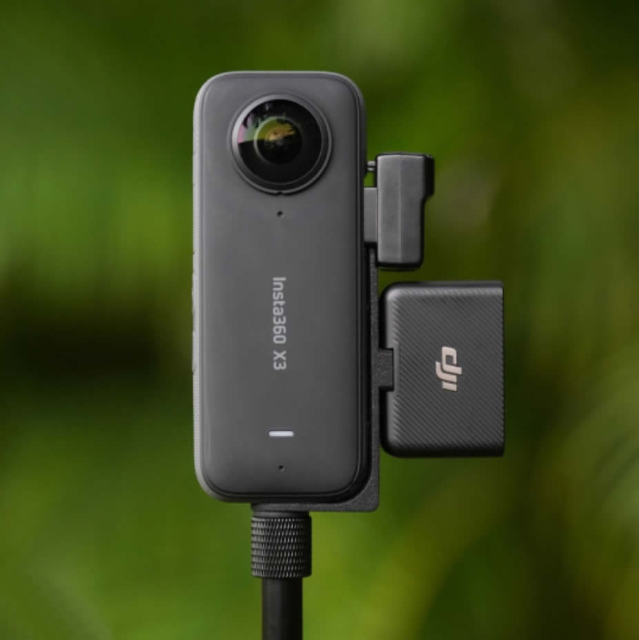 Insta360 X3 DJI Mic mini固定拓展支架音频转接大疆mic专用配件