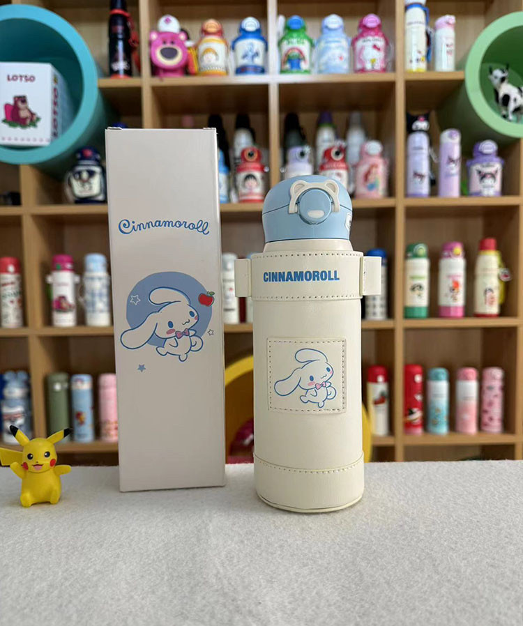 杯具熊弹跳保温杯316不锈钢大耳狗高颜值皮套卡通学生成人水杯