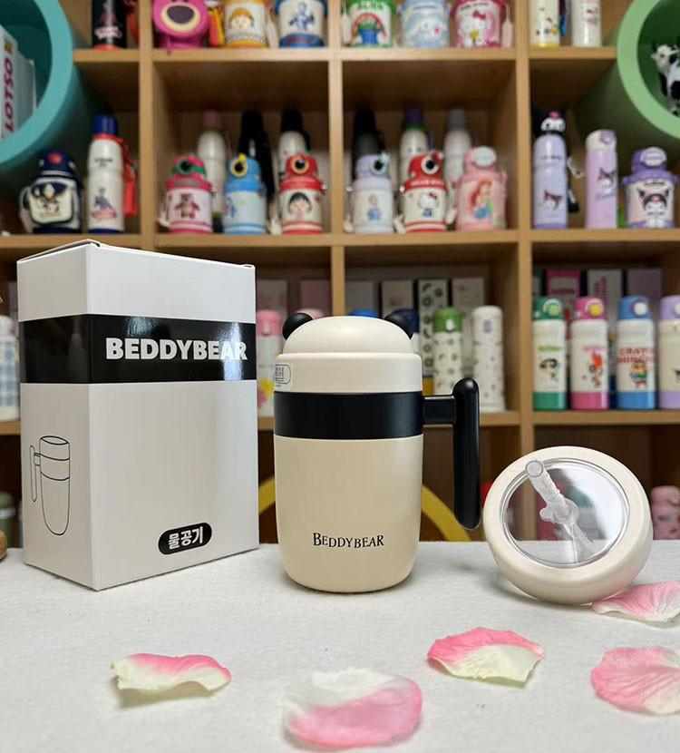 杯具熊办公保温杯元气手柄吸管保温杯男生女生316不锈钢泡茶水杯