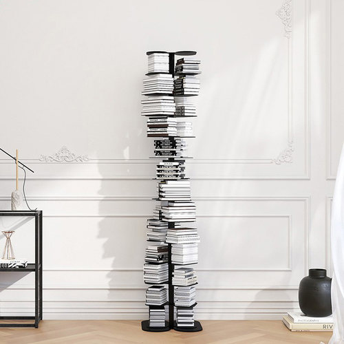 北欧简易客厅落地旋转置物架书架