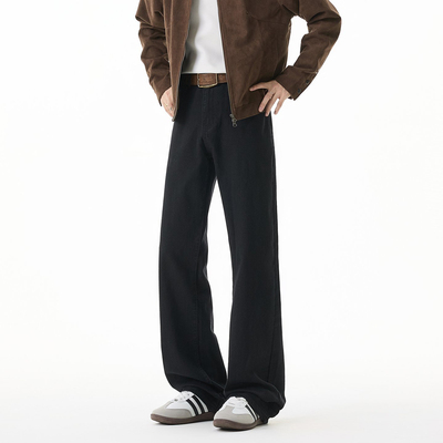 百搭高腰显瘦直筒窄版vibe牛仔裤