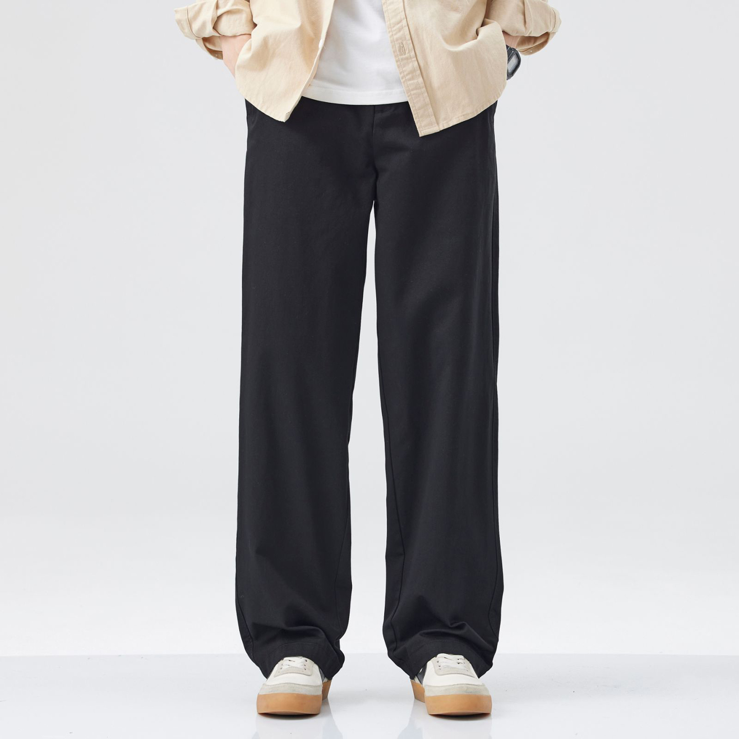 美式复古百搭直筒高腰休闲长裤男