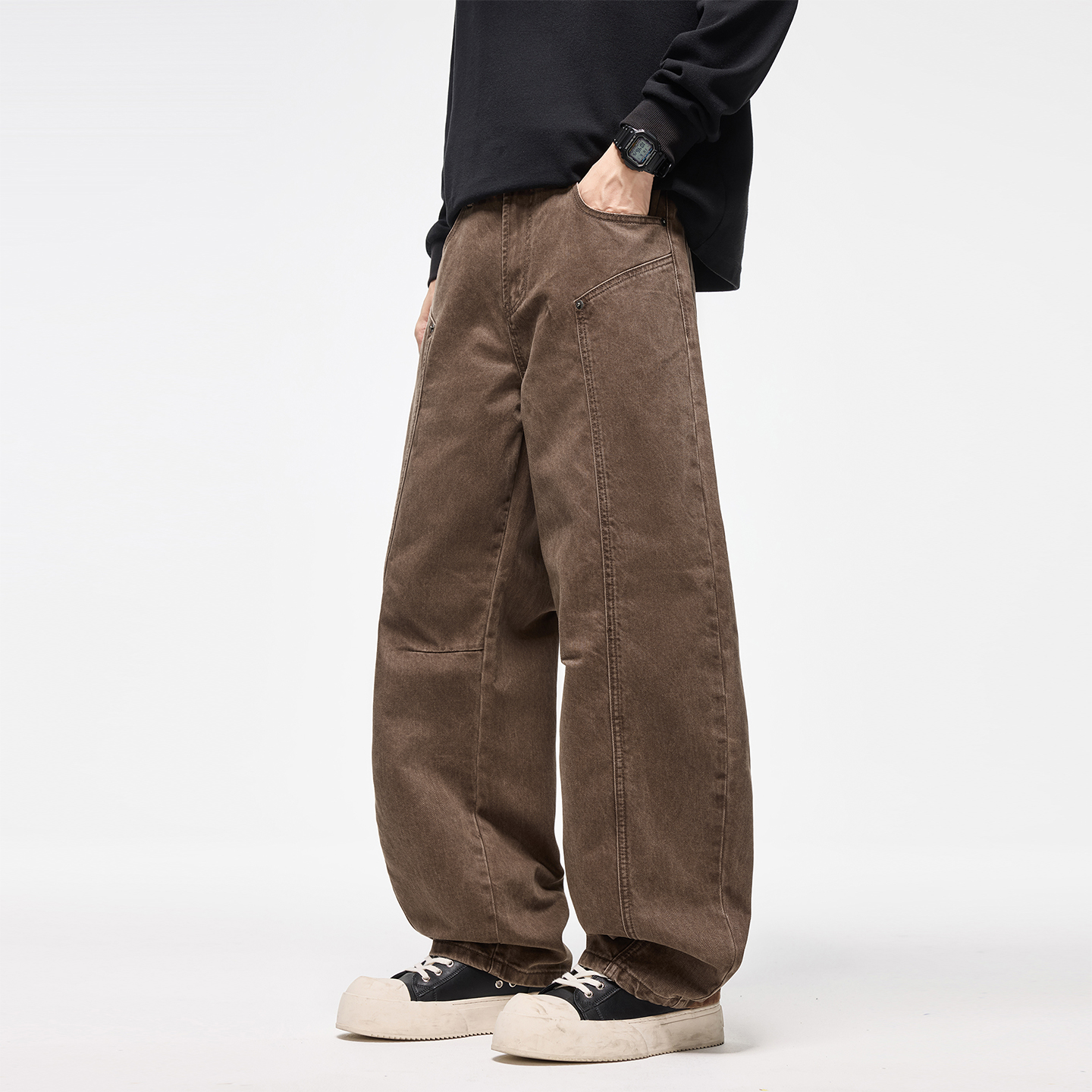 百搭高腰显瘦直筒垂感宽松阔腿裤